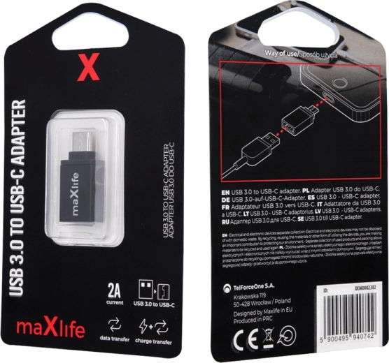 Maxlife adapter USB 3.0 na USB‑C