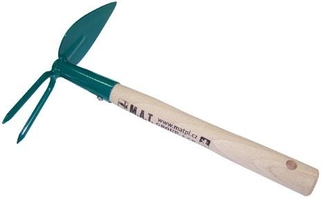 Okopalnik srček z 2 konicami in držalom 27 cm