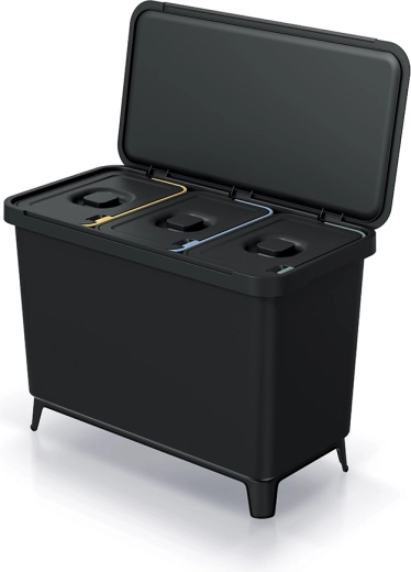 sistem za ločevanje odpadkov SYSTEMA 3×10 l iz reciklirane plastike, stenski