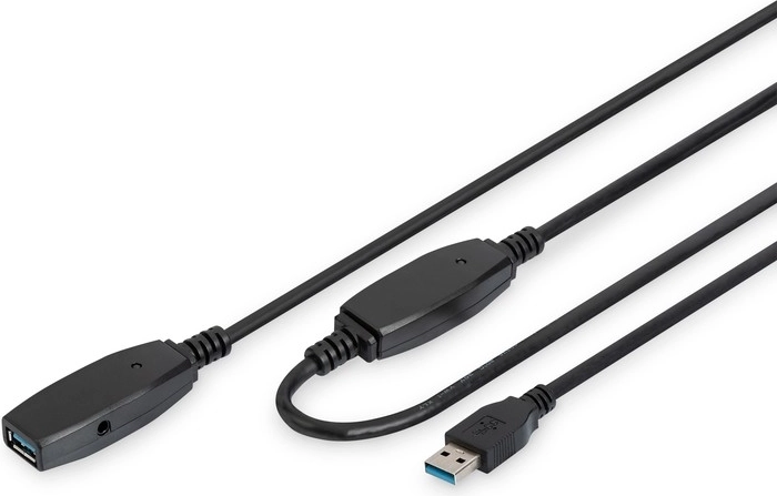 Aktivni podaljševalni USB 3.0 kabel Tip A/A črn 10 m