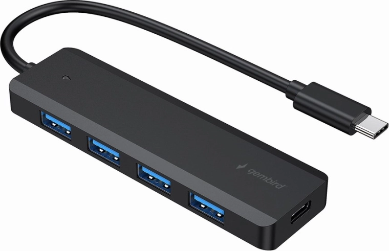 USB-C hub with 4 USB 3.1 Gen 1 ports and a PD port