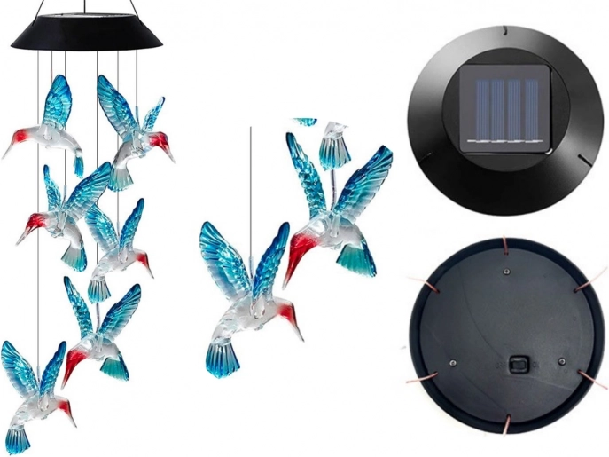 Solarna svetilka LED kolibriji barve