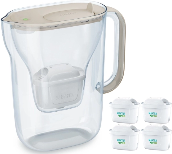 Filtrirni vrč Style Essential 2,4 l s 4 filtri, peščene barve