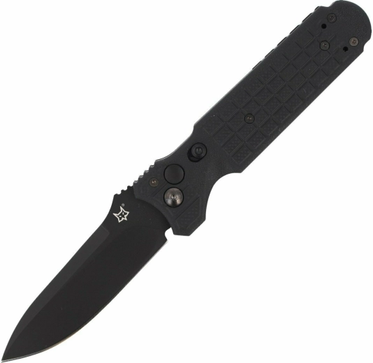 Taktični avtomatski nož Fox Knives Predator II, 9,5 cm, povsem črn, FRN