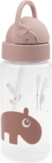 Done by Deer steklenička s slamico Ozzo roza 350 ml