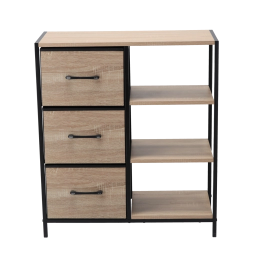 Open shelves for items within easy reach