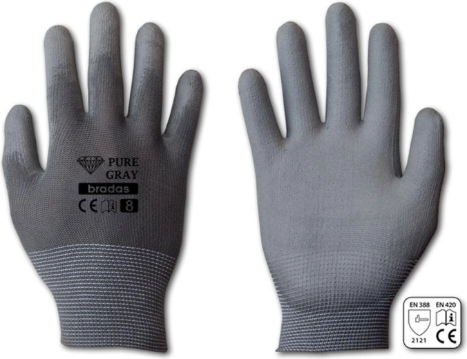 Zaščitne rokavice Pure Gray PU velikost 10 (XL)