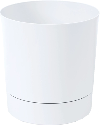 Cvetlični lonec s podstavkom Aura 38 cm bel mat