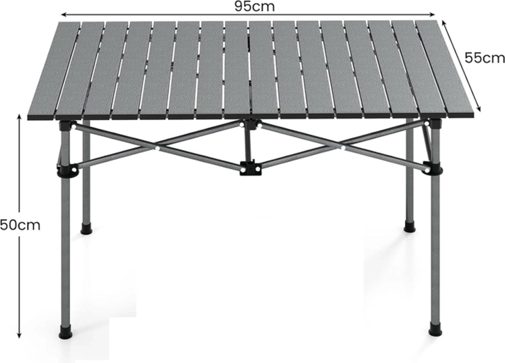 Zložljiva turistična kamping miza s torbo 95 × 55 × 50 cm