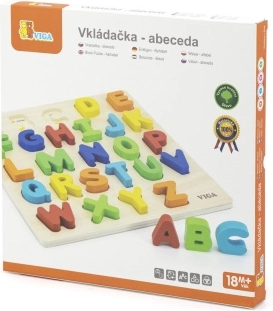 Lesena vstavljanka s črkami za otroke
