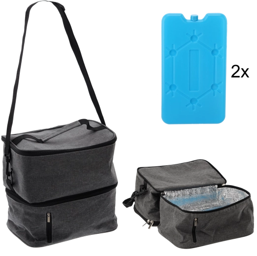 Termo torba 13 l z dvema hladilnima vložkoma, siva
