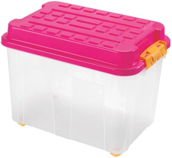 Plastična shranjevalna škatla 75 l prozorna, zložljiva 60 × 40 × 46 cm