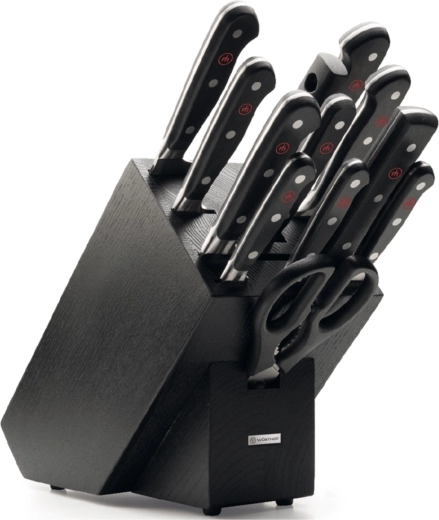 Wüsthof Classic set nožev v bloku, 12 delov, črni jesen
