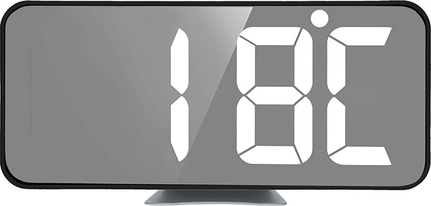 LED display with time and temperature switching