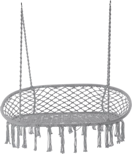 Dvojni viseči gugalni stol sivi