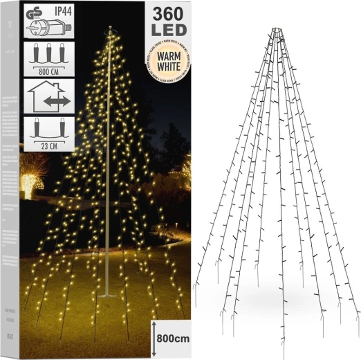 Christmas chain lighting 360 LED for pole