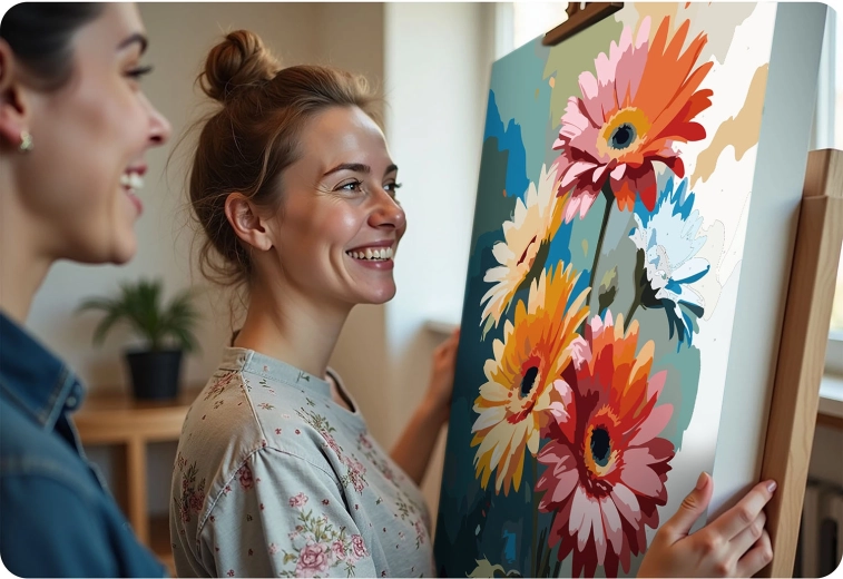 Vse v paketu: platno, barve, 3 čopiči