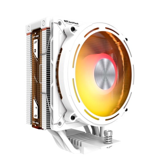 Aktivno procesorsko hlajenje DarkFlash E400 belo z LED zaslonom in ARGB