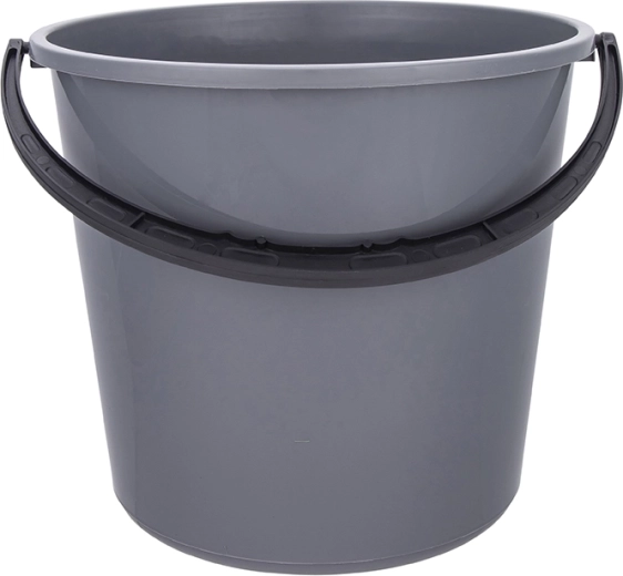 Plastično vedro 5 l s plastičnim ročajem, sivo