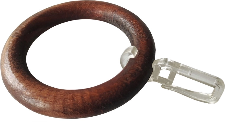 Leseni obročki za karnise s kavljem, oreh (10 kos)