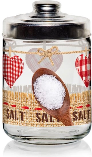 Steklena posoda s pokrovom Cerve Valentina 800 ml – srce Sol