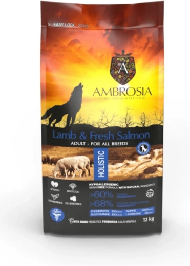 Ambrosia briketi za pse jagnjetina in losos 2 kg