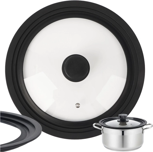 Univerzalni stekleni pokrov 3 v 1 RUHHY 24/26/28 cm s silikonskim robom