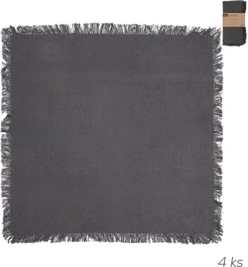 Bombažni prtički sivi 45 × 45 cm (4 kos)