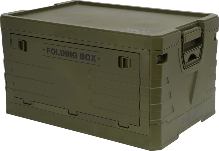 Zložljiv shranjevalni zaboj s pokrovom 50 l NILS Camp zelen