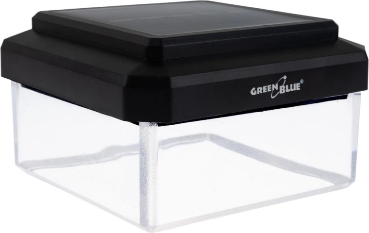 Sončna LED kapica za steber 80 × 80 mm, toplo bela 3200 K – GreenBlue