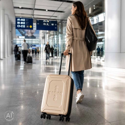 4× 360° swivel wheels and telescopic handle
