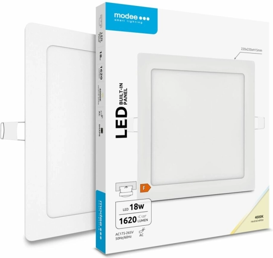 Modee Lighting vgradni kvadratni LED panel 18 W, nevtralno bela, 1620 lm