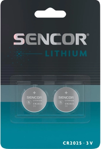 Sencor CR2025 3 V Lithium Coin Cell Batteries, 2 pcs