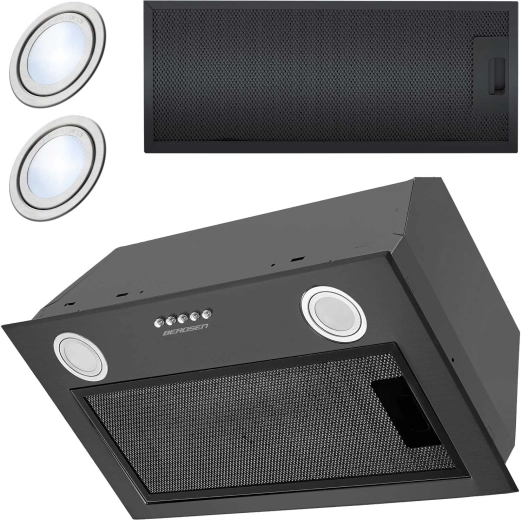 Vgradna podomarna kuhinjska napa 52 cm črna Berdsen