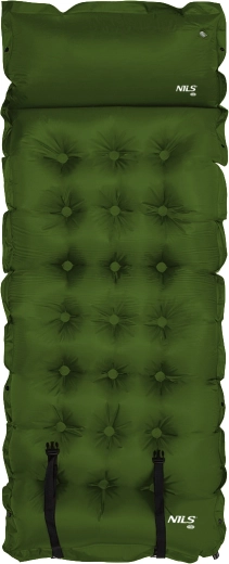 Samonapihljiva blazina NILS Camp z vzglavnikom, temno zelena