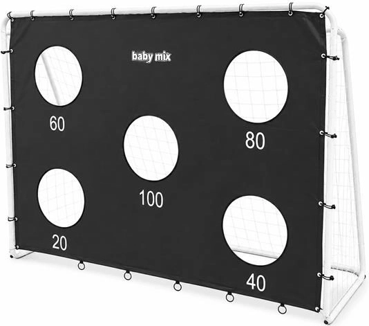 Baby Mix soccer goal with training target sheet, black