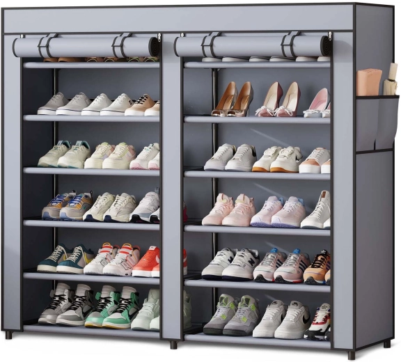 Tekstilna omara za čevlje Massido, grafitna