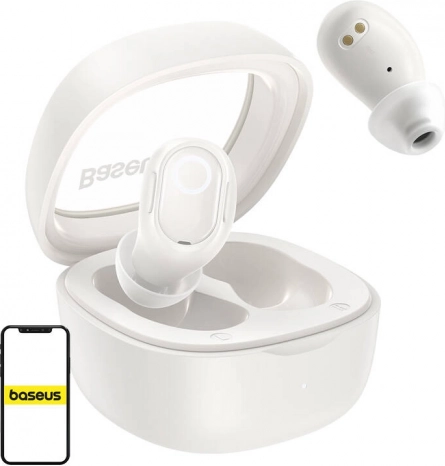 Brezžične slušalke Baseus Bowie WM02 TWS z Bluetooth 5.3 – bela