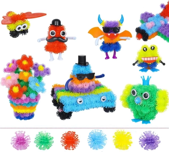 Creative Hook-and-Loop Building Blocks in a Suitcase, More Than 800 Pieces