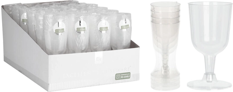 Plastični kozarci za vino 160 ml – komplet 4 kos