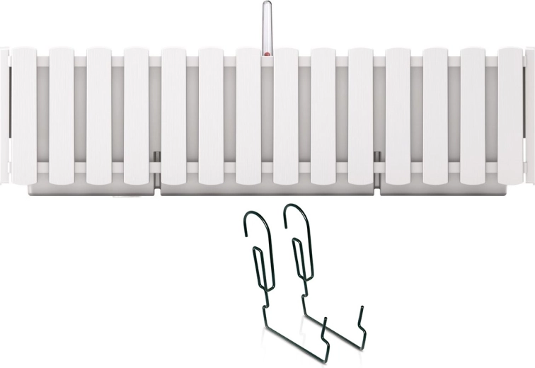 Balkonsko samozalivalno korito s kovinskim nosilcem 58 cm – belo