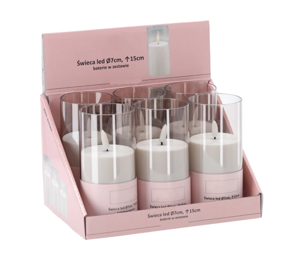 LED sveča v tubi 15 cm, premer 7 cm