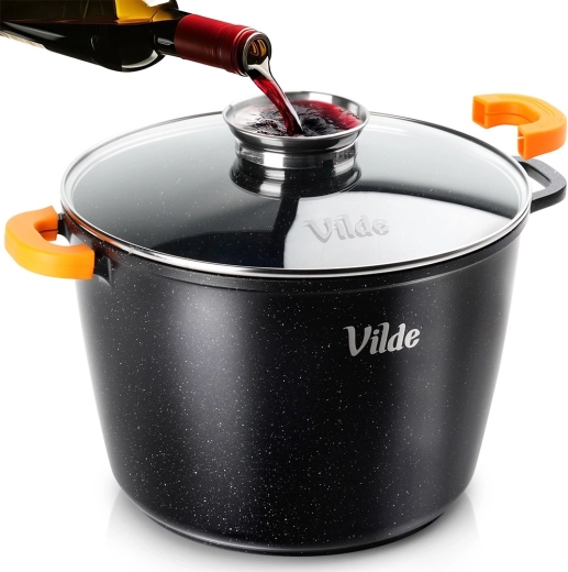 Granitni lonec s steklenim pokrovom TERRUNA AROMA 28 cm, 9,7 l