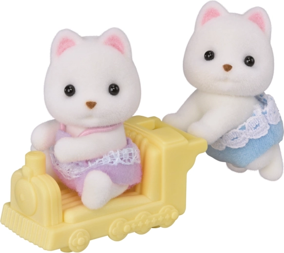 Sylvanian Families pomeranski dvojčki z vlakcem