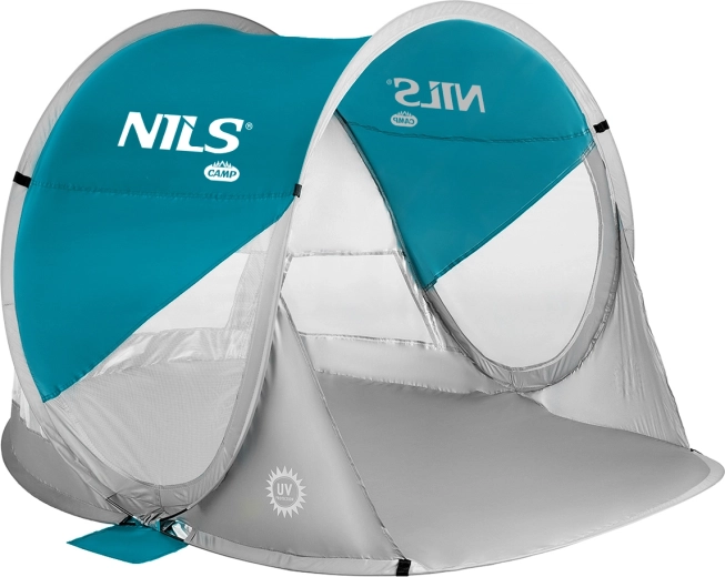 Samopostavljiv plažni šotor NILS Camp modro-zelen