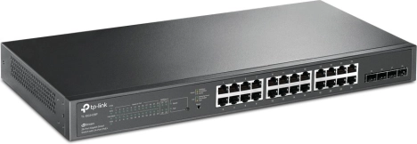 Stikalo TP-Link JetStream s 28 gigabitnimi PoE+ vhodi in 4 SFP