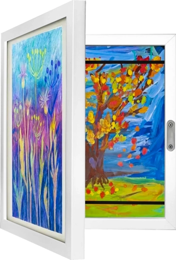 Art frame for children’s drawings A4 with storage space for 150 works Kruzzel - 1 piece