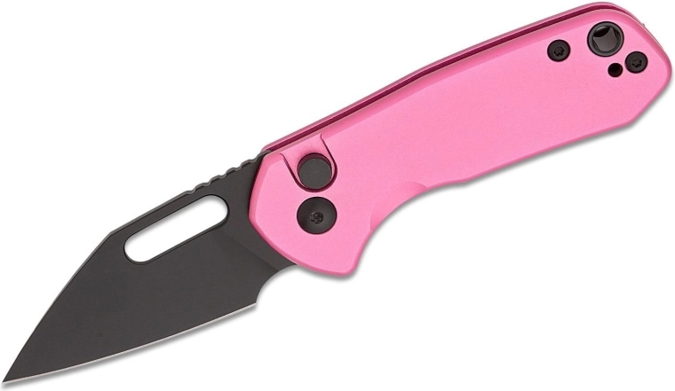 Žepni nož CJRB Mini Pyrite, 5,5 cm, črna PVD rezilo, rožnat aluminijast ročaj