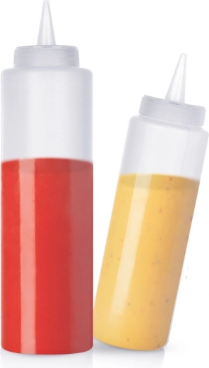 Komplet stekleničk z dozirniki za omake 250 in 400 ml – 2 kosa
