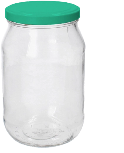 Steklena posoda 1700 ml s širokim vratom in pokrovčkom 100 mm